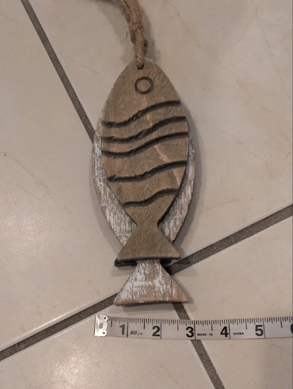 Rustic Fish Wall Hanging Trio - White, Brown & Blue
